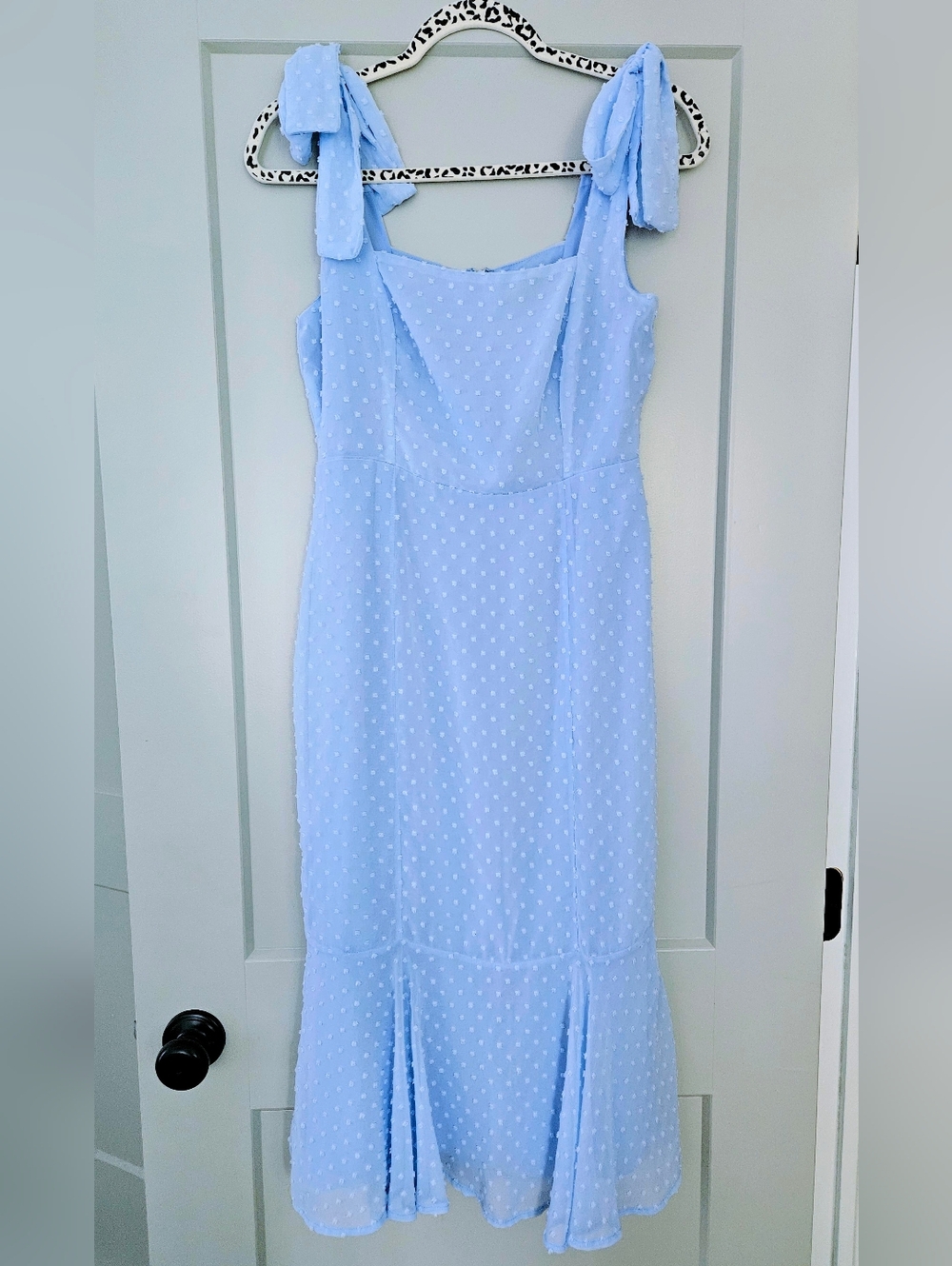 Lulus Blue Square-neck Midi Dress